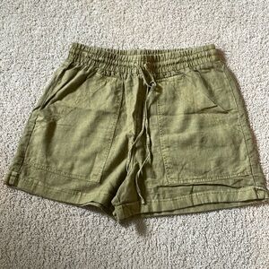 Universal Thread Linen Blend Olive Green Shorts